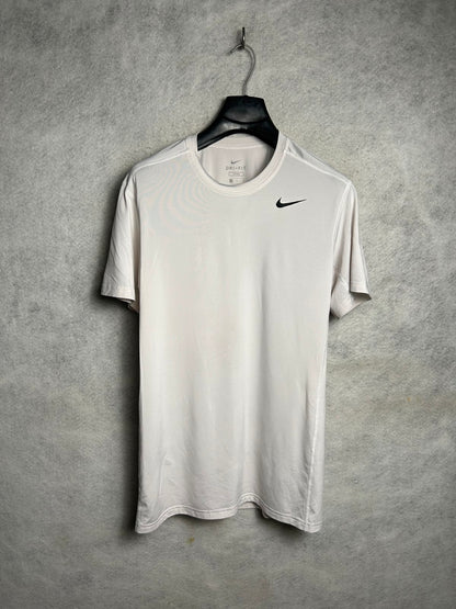 Nike Dri Fit White Round Neck - Medium