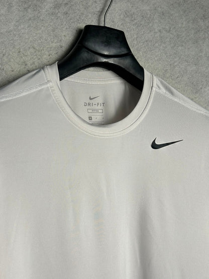 Nike Dri Fit White Round Neck - Medium