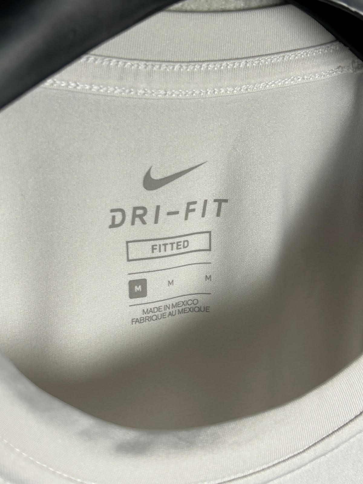 Nike Dri Fit White Round Neck - Medium