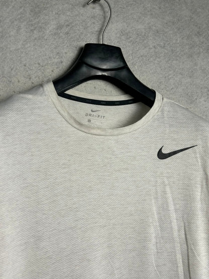 Nike Dri Fit White Round Neck - Large