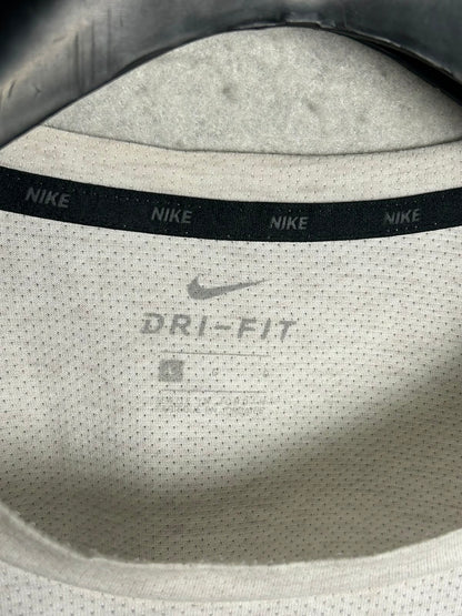 Nike Dri Fit White Round Neck - Large