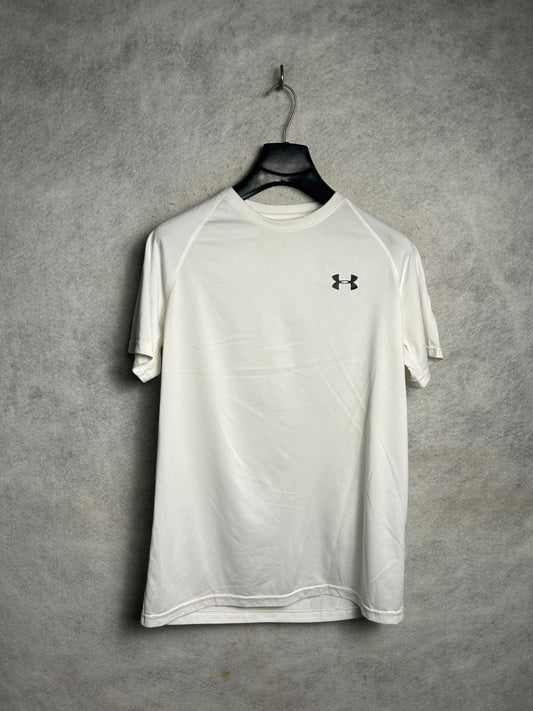 Under Armour Heat Gear White Round Neck - Small