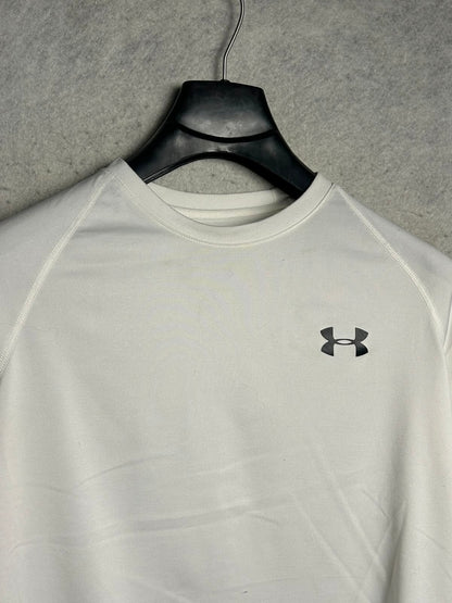 Under Armour Heat Gear White Round Neck - Small