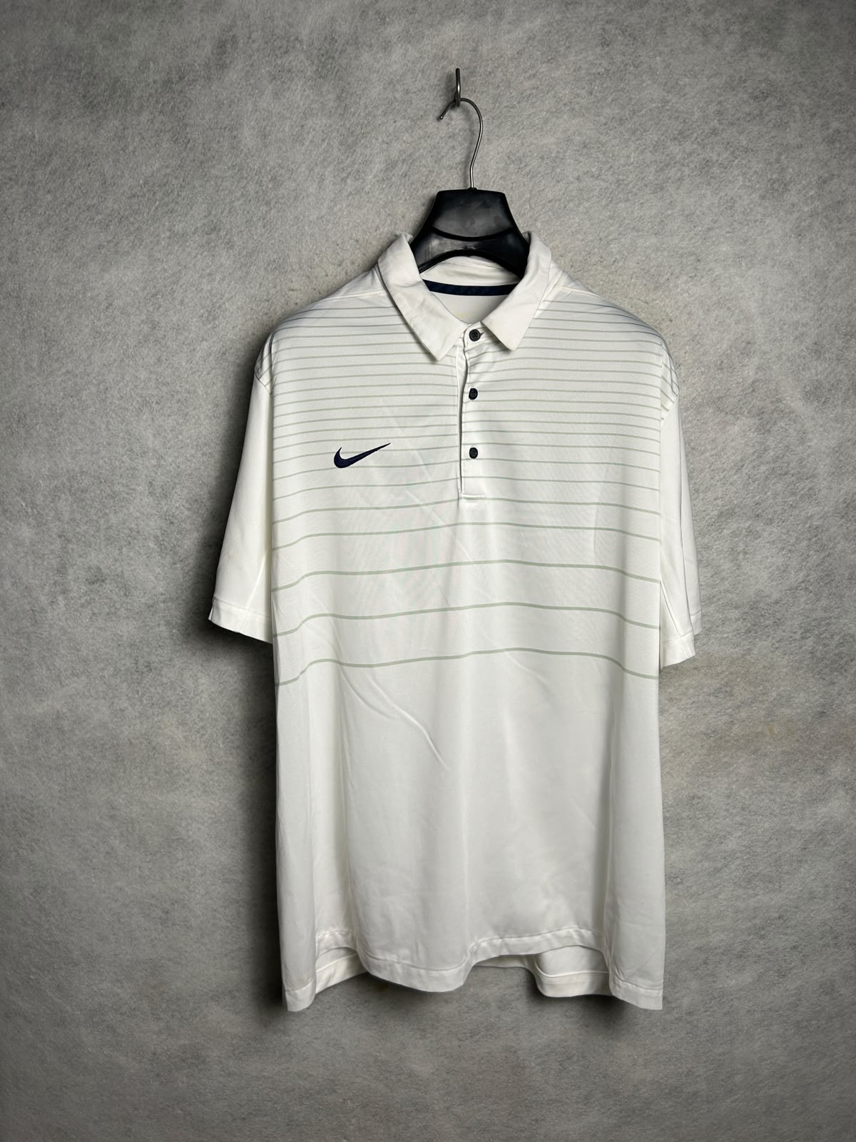 Nike Dri Fit White Polo - Large