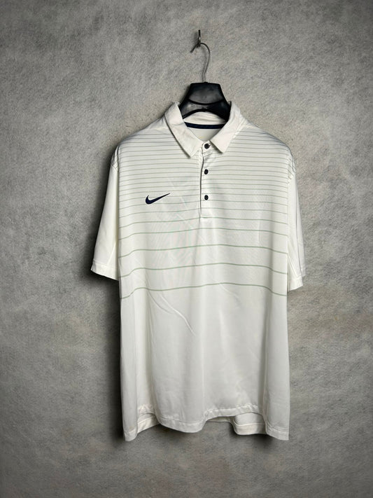 Nike Dri Fit White Polo - Large