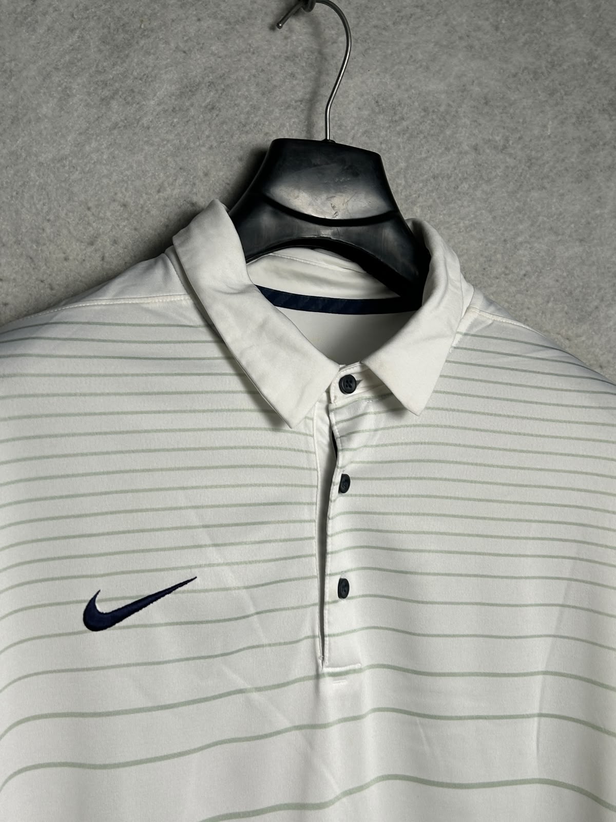 Nike Dri Fit White Polo - Large