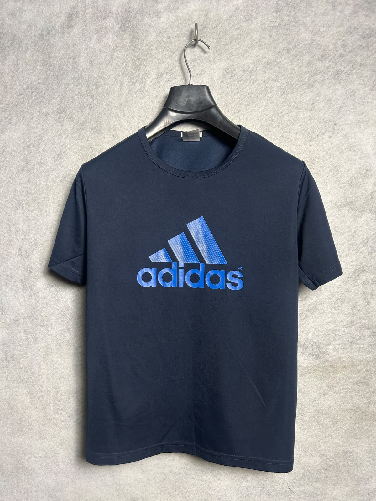 Adidas Climalite Big Logo Blue Round Neck - Large