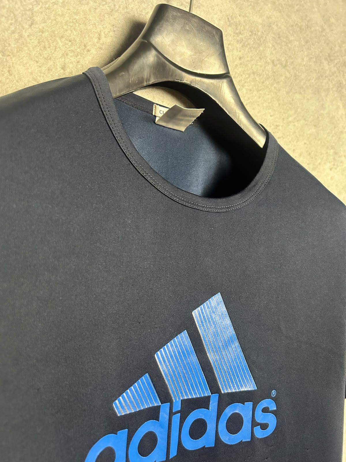Adidas Climalite Big Logo Blue Round Neck - Large