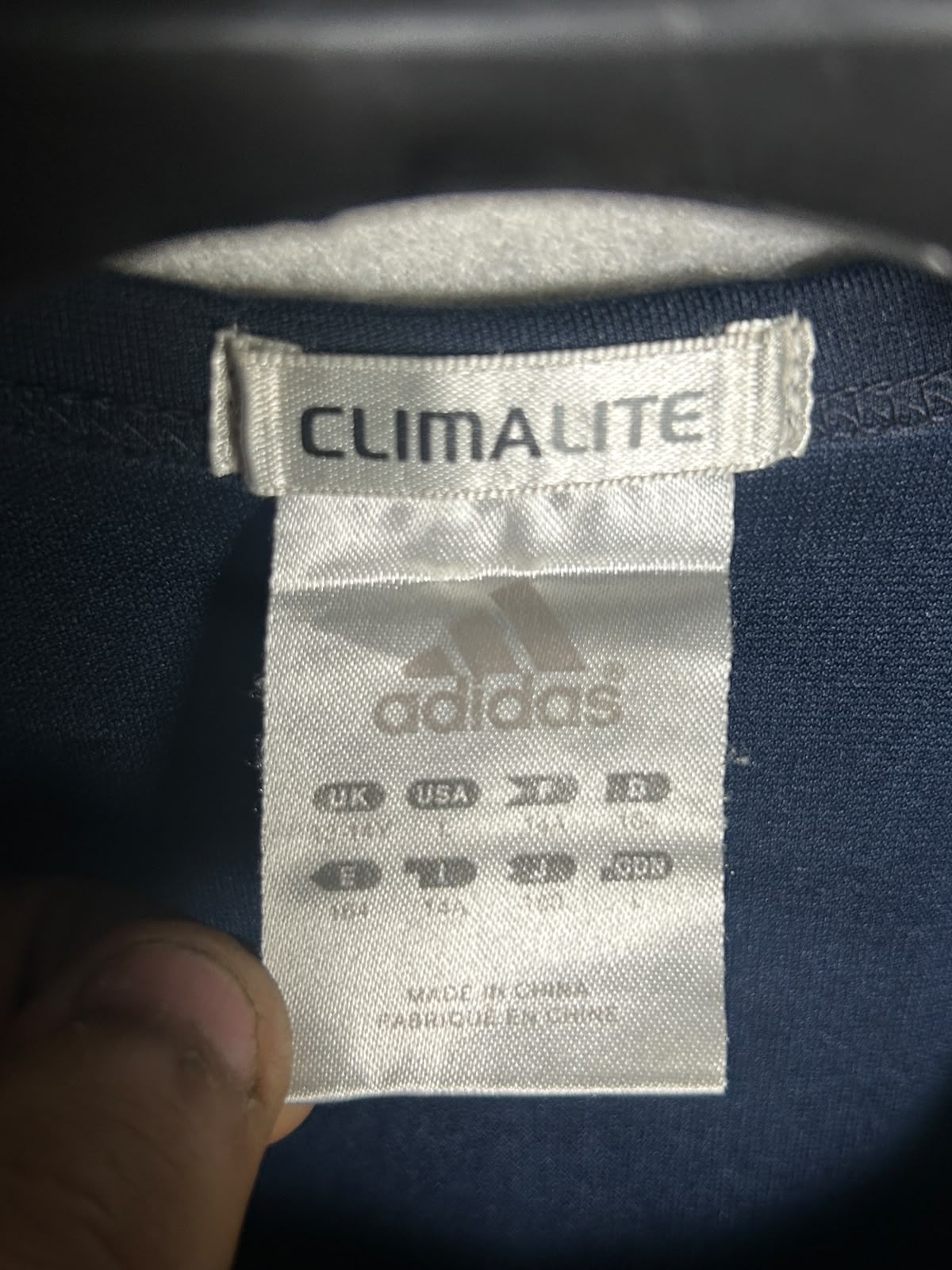 Adidas Climalite Big Logo Blue Round Neck - Large