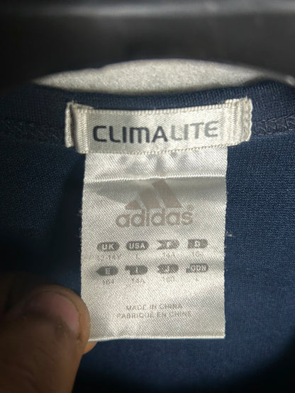 Adidas Climalite Big Logo Blue Round Neck - Large