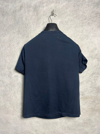 Adidas Climalite Big Logo Blue Round Neck - Large