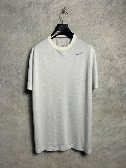 Nike Dri Fit White Round Neck - XL