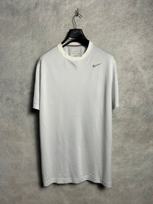 Nike Dri Fit White Round Neck - XL