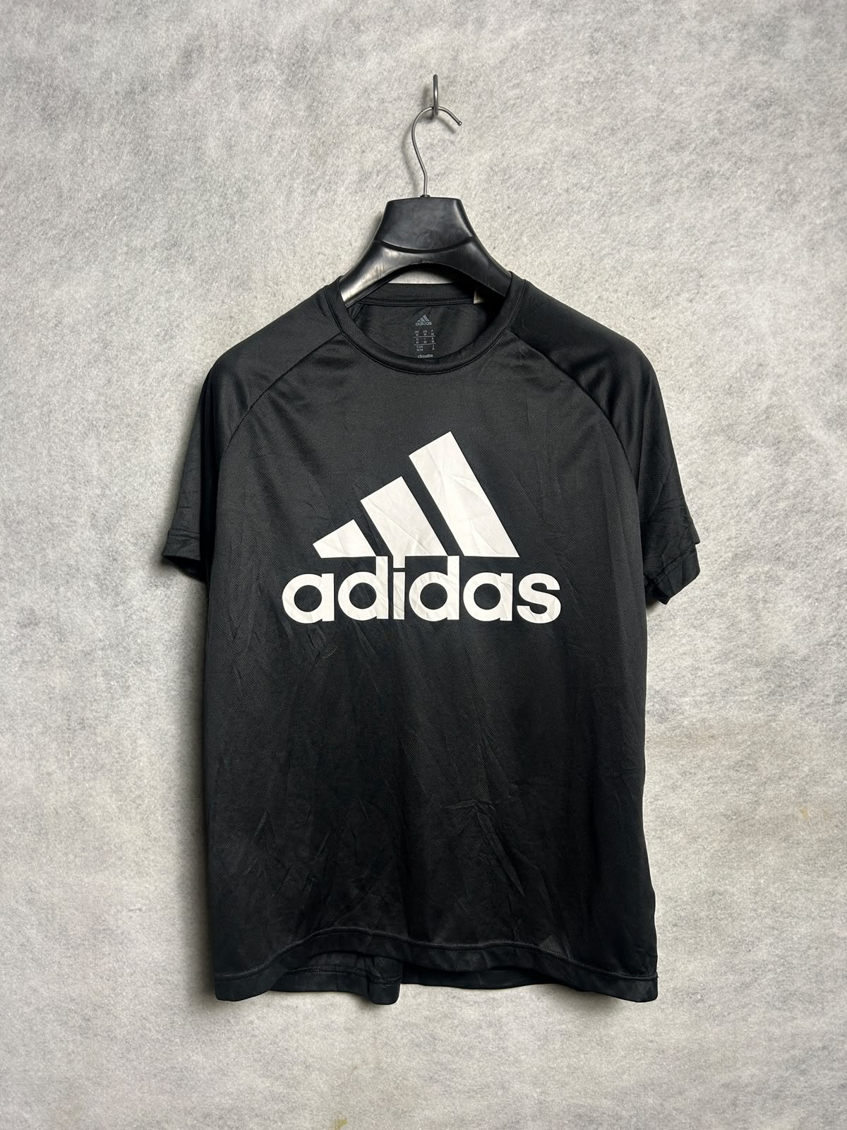 Adidas Climalite Big Logo Black Round Neck - Medium