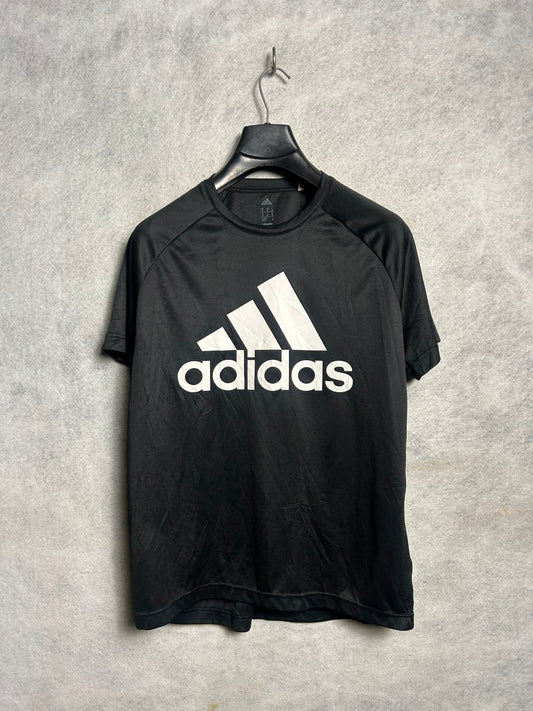 Adidas Climalite Big Logo Black Round Neck - Medium