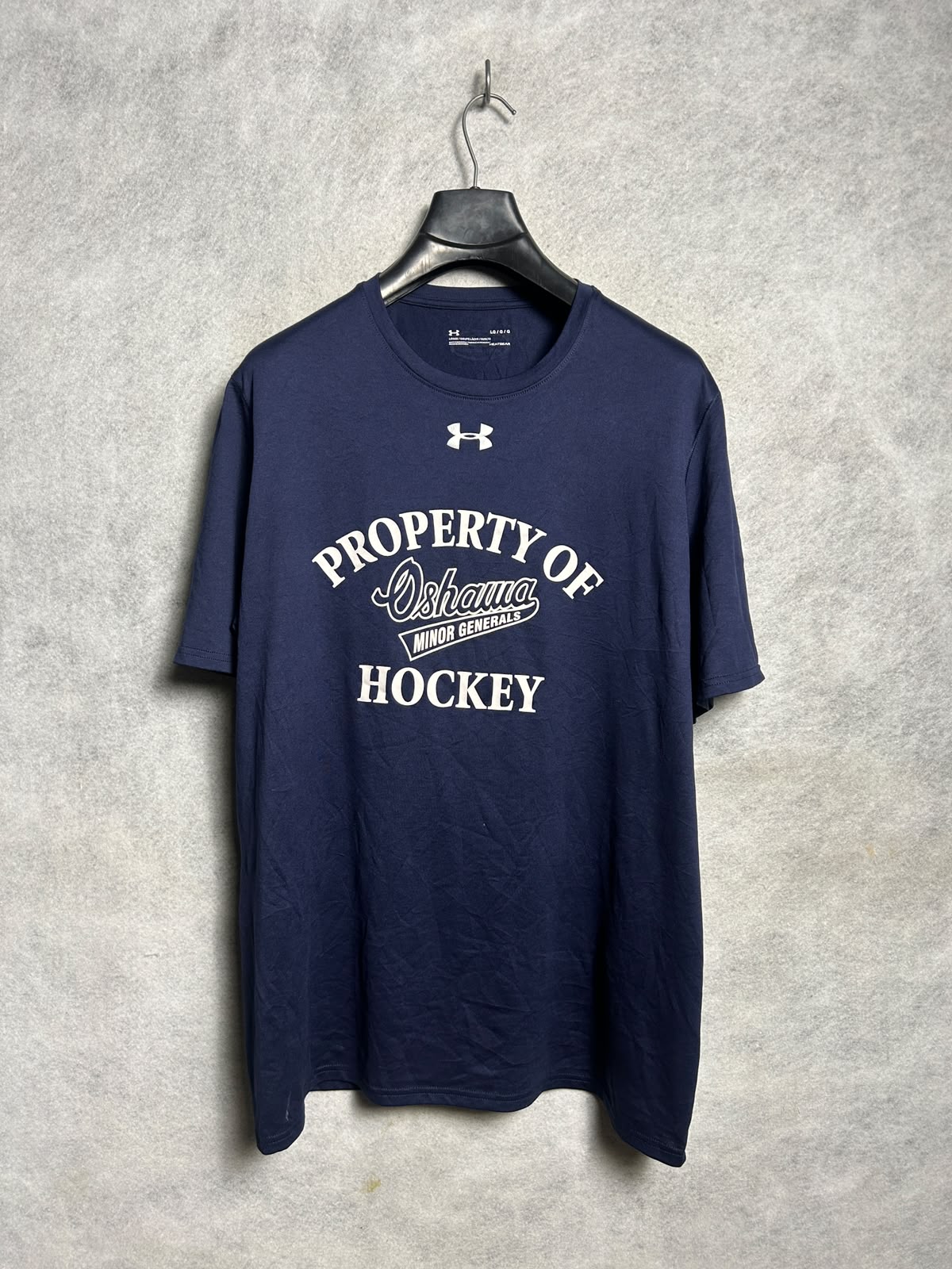 Under Armour Heat Gear Big Logo Blue Round Neck - Large