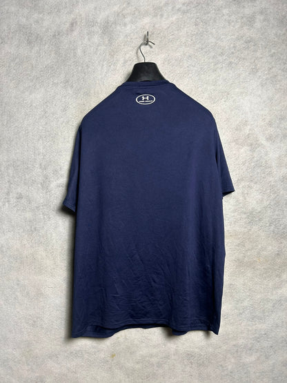 Under Armour Heat Gear Big Logo Blue Round Neck - Large