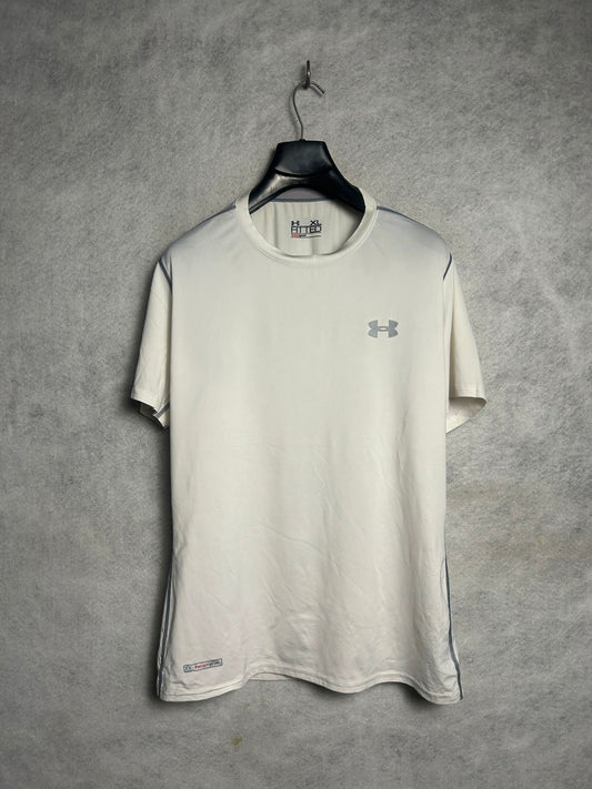 Under Armour Heat Gear White Round Neck - XL