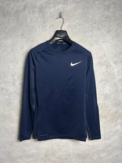 Nike Dri Fit Blue Round Neck Full Sleeves - Medium
