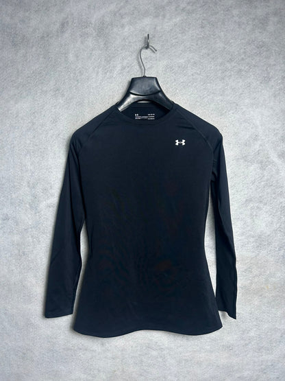 Under Armour Heat Gear Black Full Sleeves Round Neck - Large