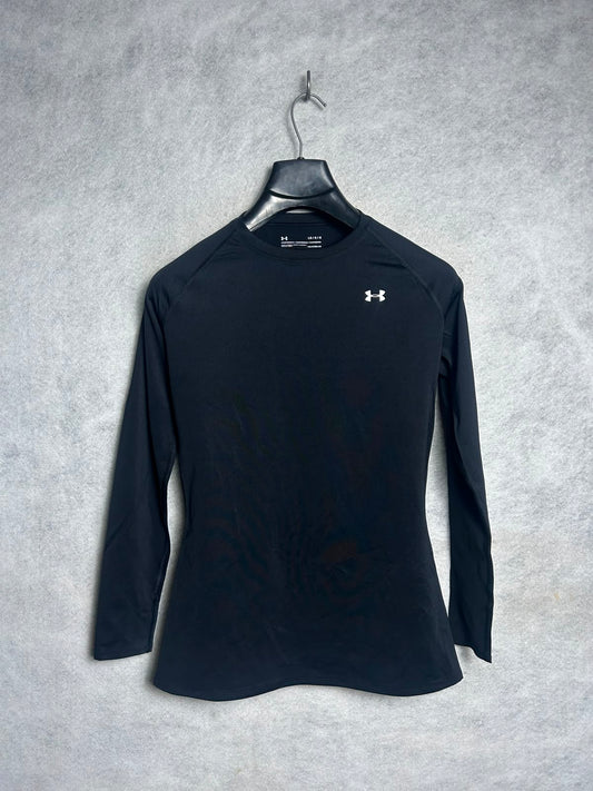 Under Armour Heat Gear Black Full Sleeves Round Neck - Large