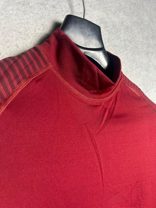 Adidas Red Full Sleeves Mock Red - Large