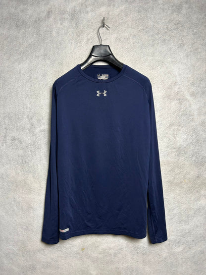 Under Armour Heat Gear Blue Round Neck Full Sleeves - 2XL