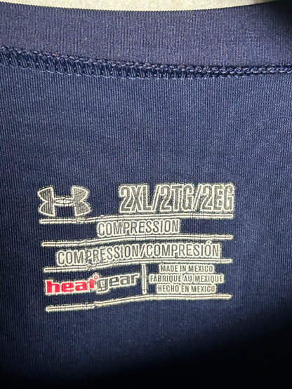 Under Armour Heat Gear Blue Round Neck Full Sleeves - 2XL