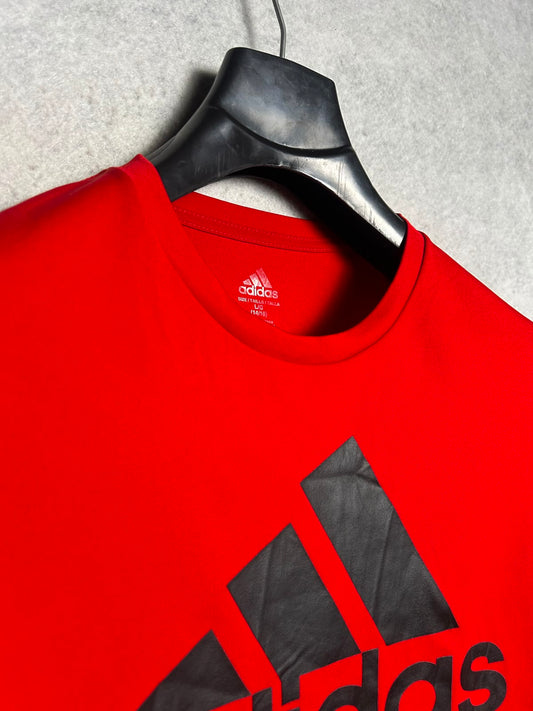 Adidas Big Logo Red Round Neck - Large