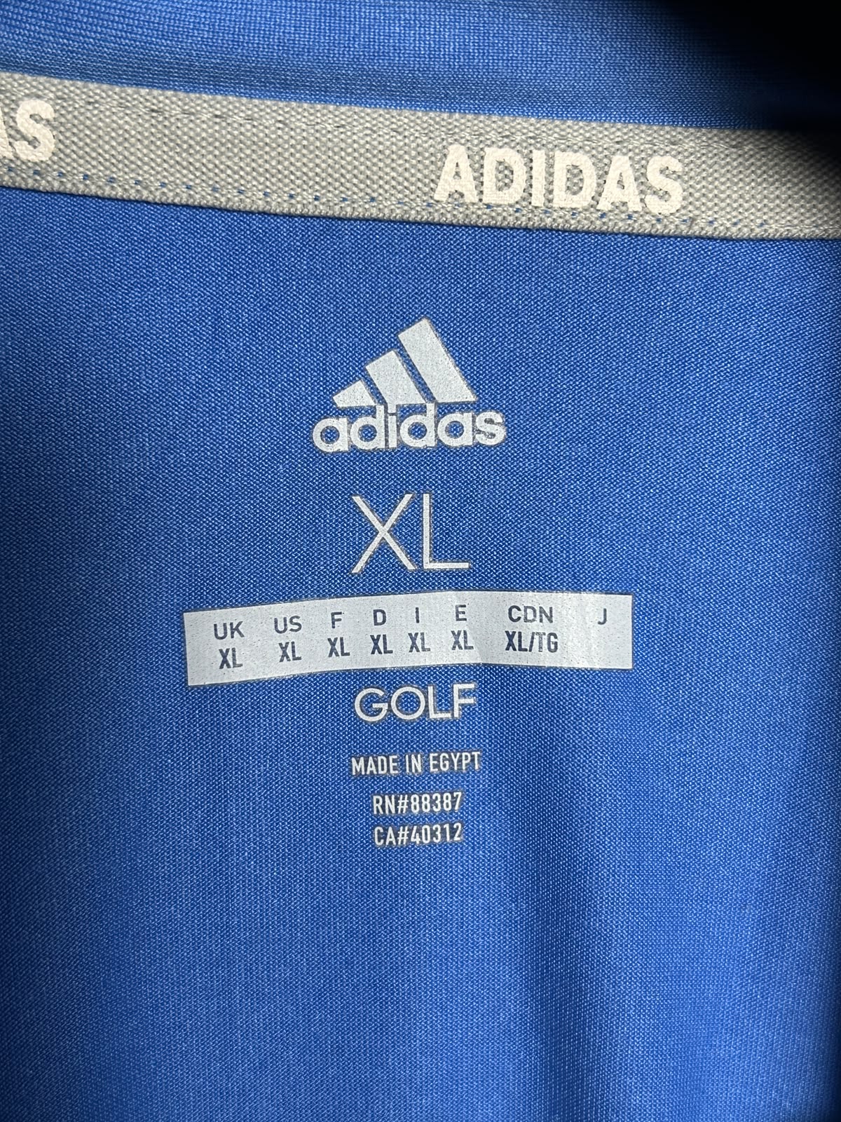 Adidas Golf Blue Polo - XL
