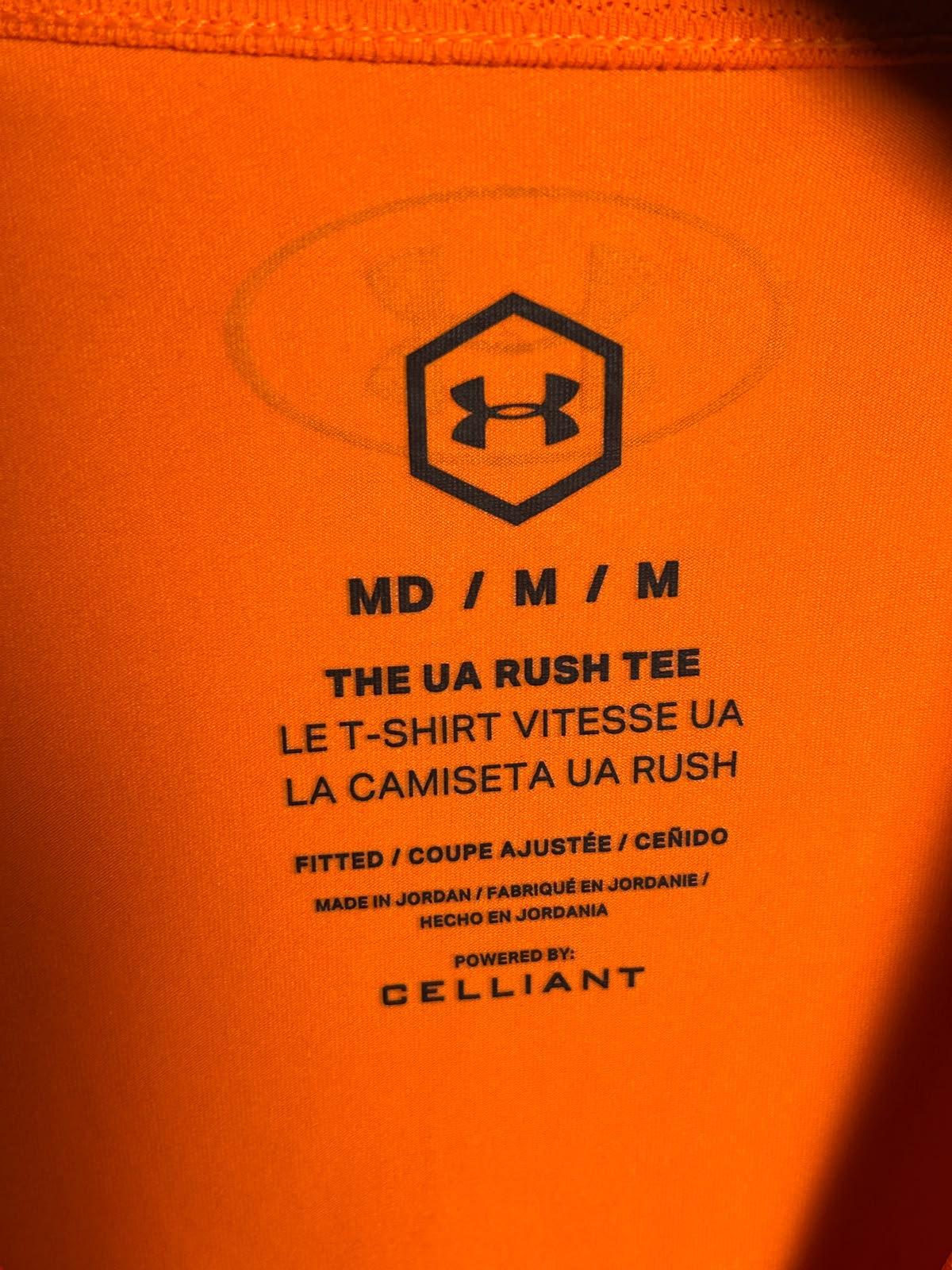 Under Armour Rush Orange Round Neck - Medium