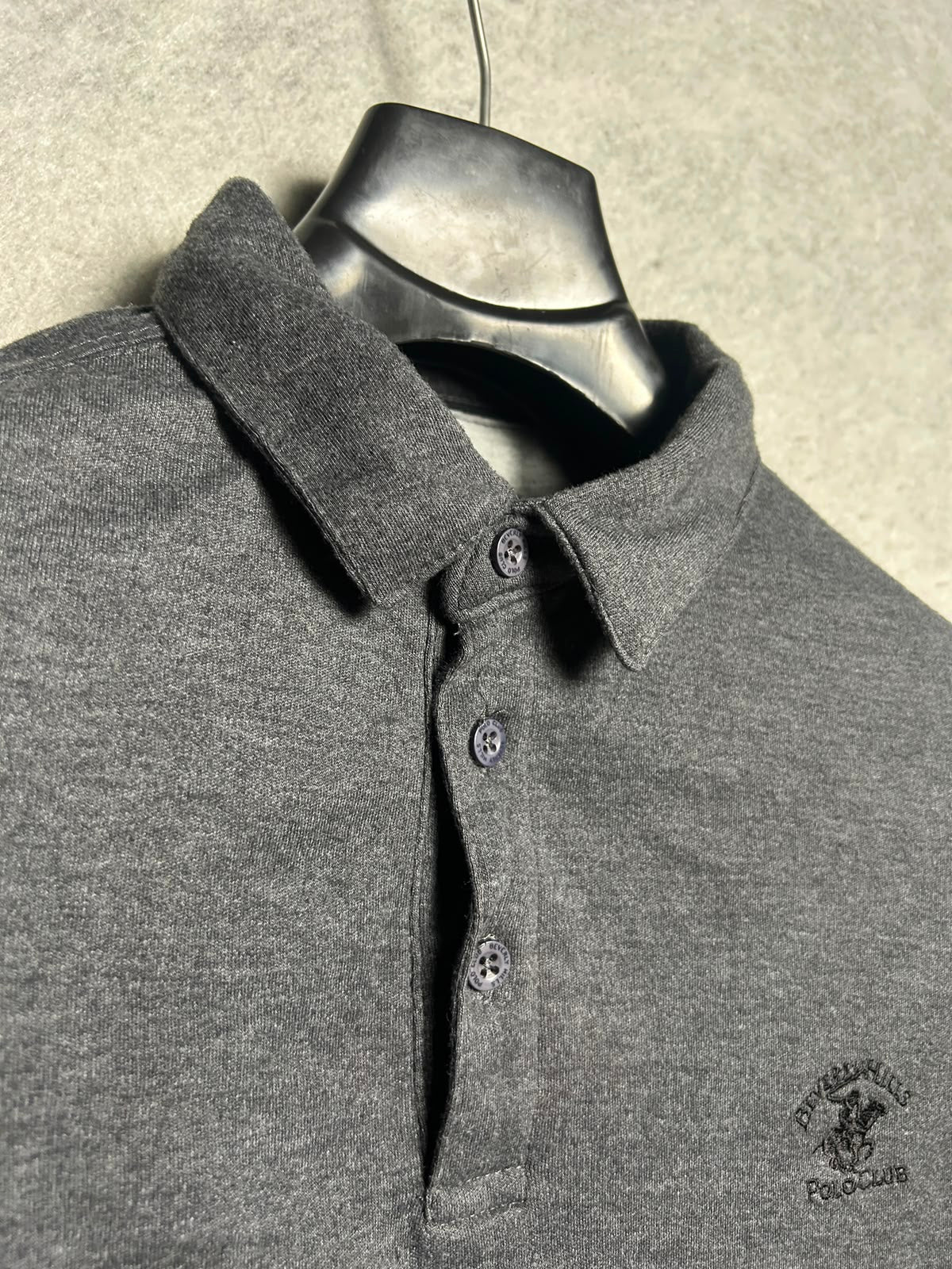 Bevery Hills Grey Cotton Polo - Medium