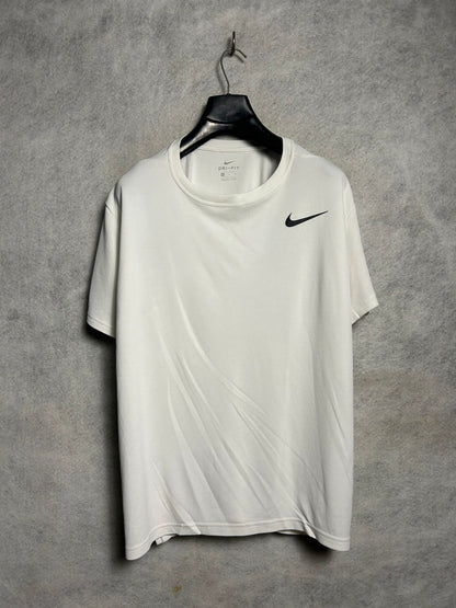 Nike Dri Fit White Round Neck - XL