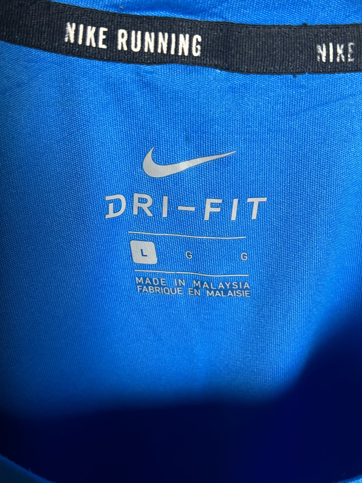 Nike Dri Fit Blue Round Neck - Large