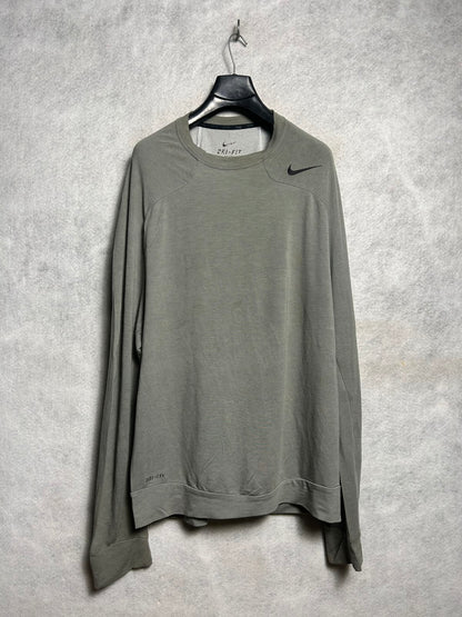 Nike Dri Fit Grey Full Sleeves Round Neck - XL