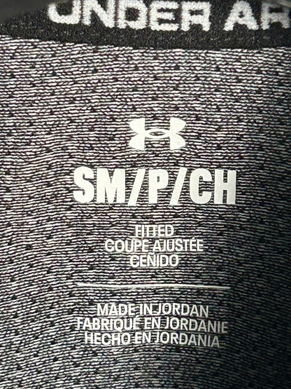 Under Armour Grey Half Zip Full Sleeves High Round Neck - Small