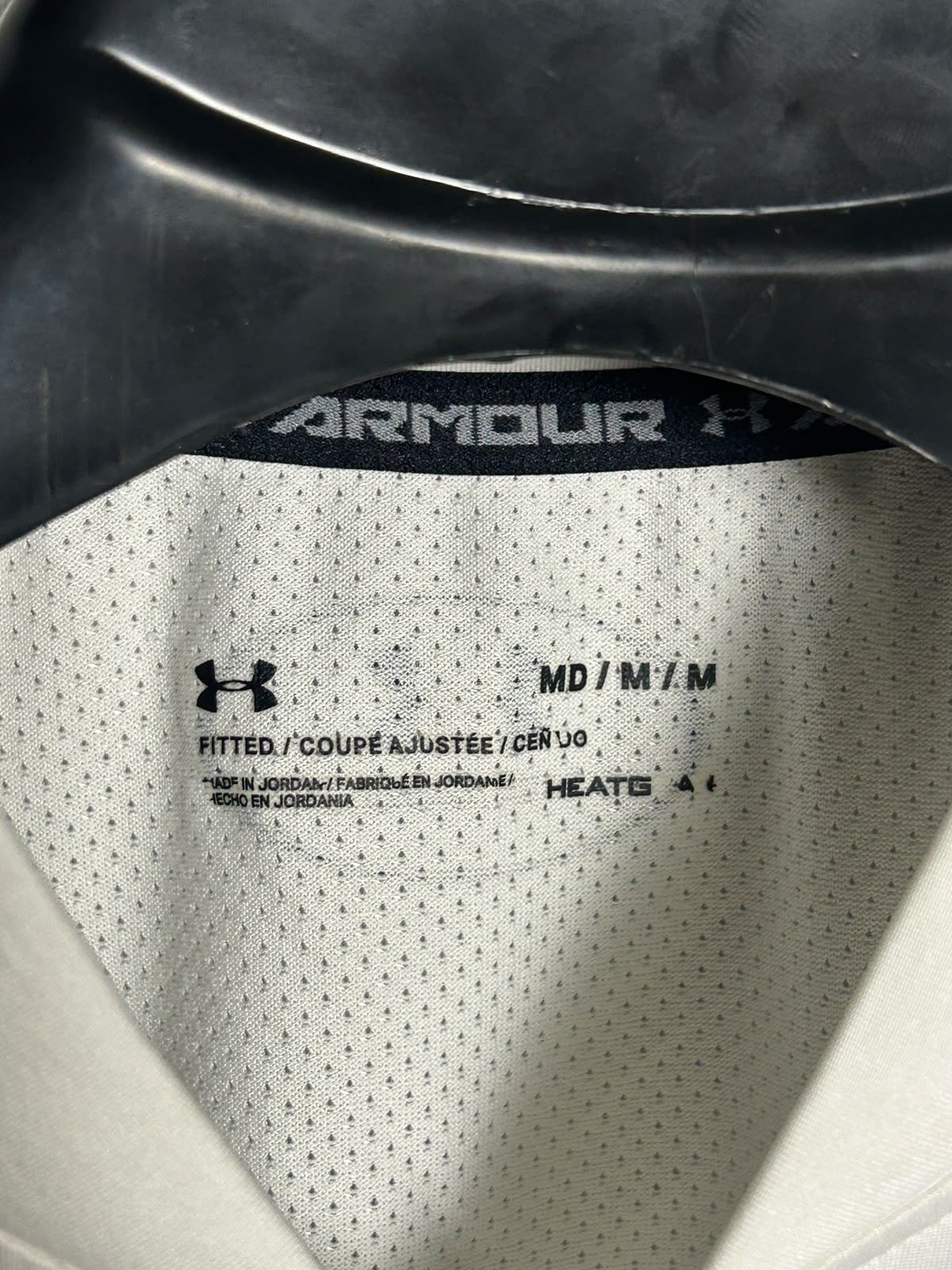 Under Armour Heat Gear White Half Zip Full Sleeves Polo - Medium