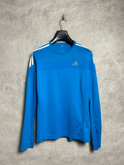 Adidas Climalite Blue Round Neck Full Sleeves - Medium