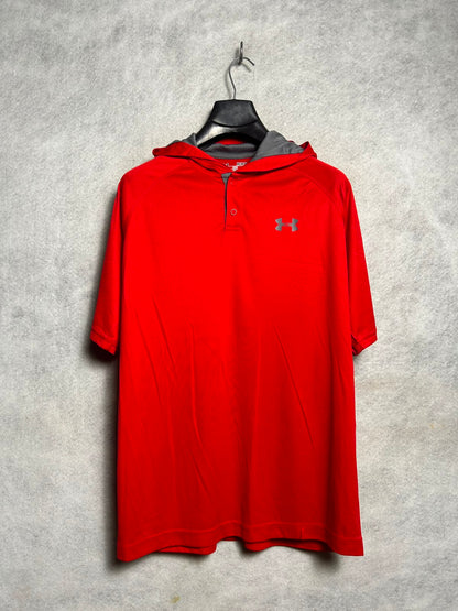 Under Armour Heat Gear Hood Polo Red - Medium
