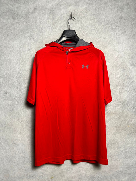 Under Armour Heat Gear Hood Polo Red - Medium