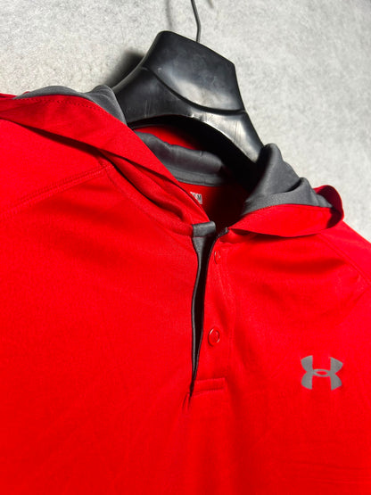Under Armour Heat Gear Hood Polo Red - Medium
