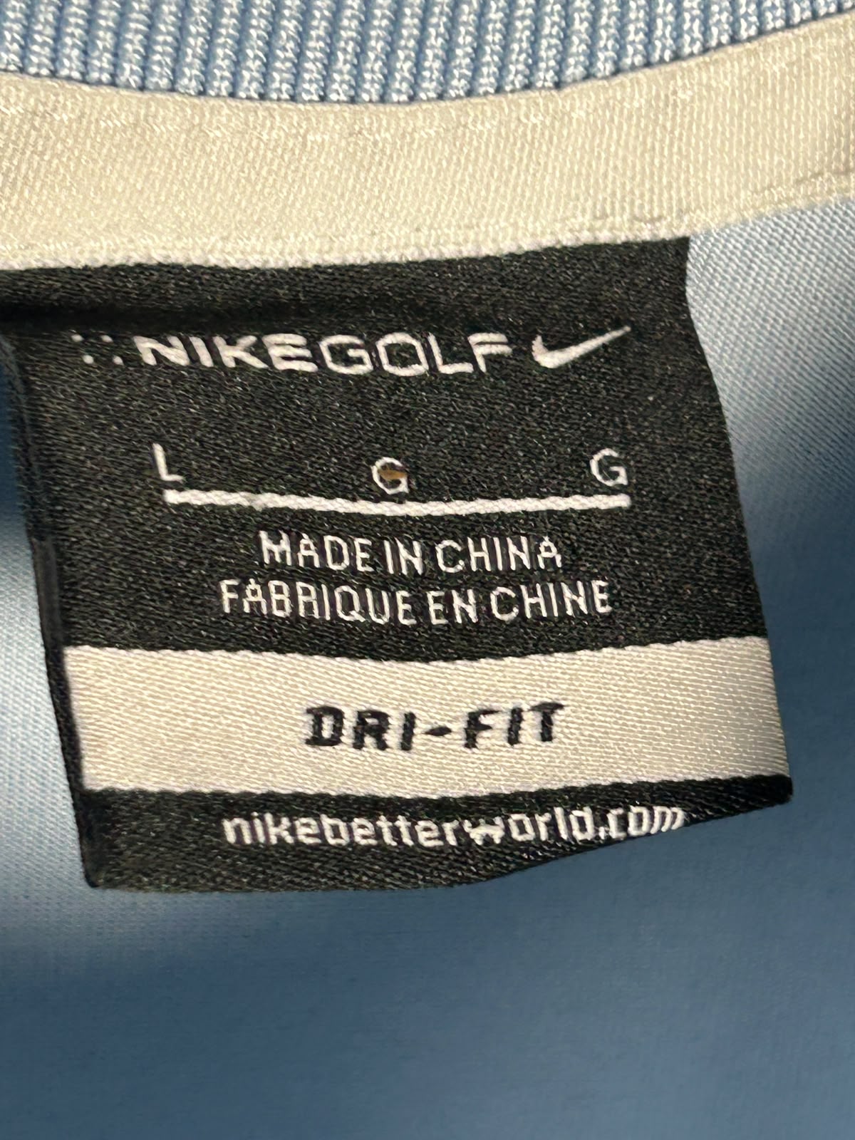 Nike Golf Dri Fit Sky Blue Polo - Large