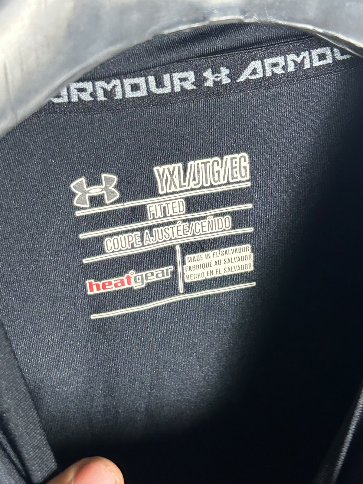 Under Armour Heat Gear Big Logo Black Full Sleeves Round Neck - YXL