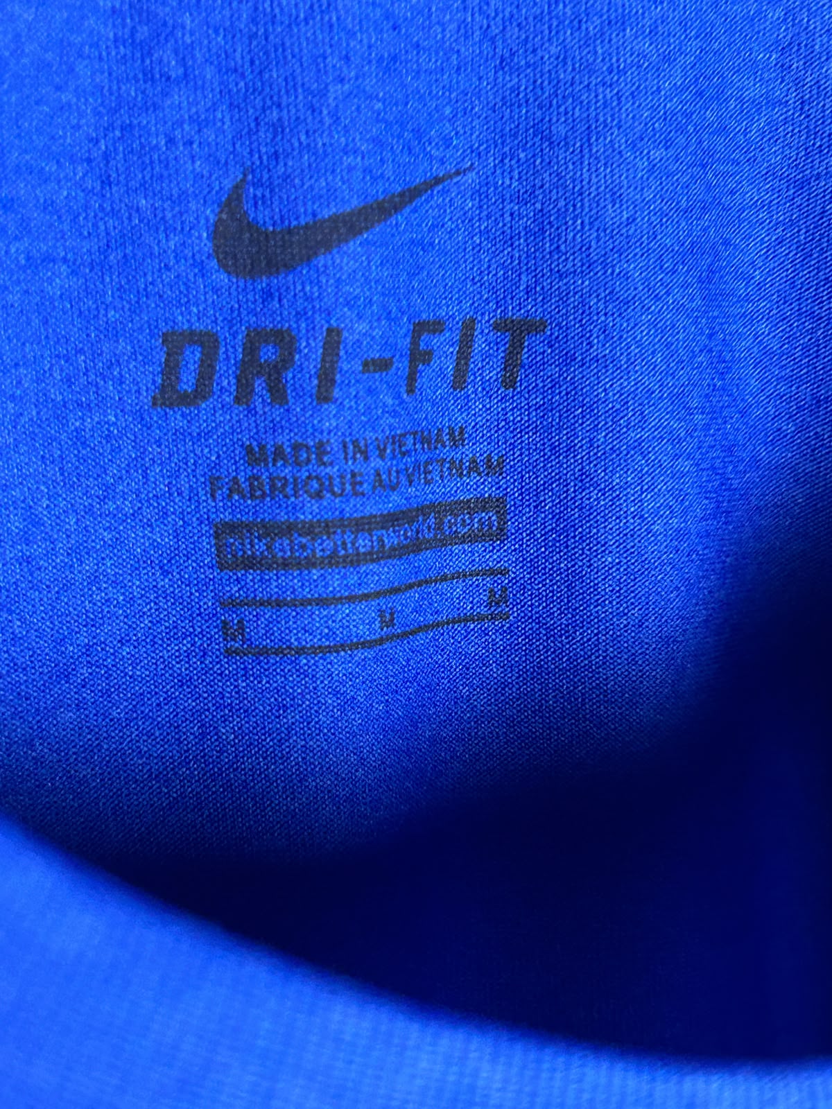 Nike Dri Fit Big Logo Blue Full Sleeves Round Neck - Medium