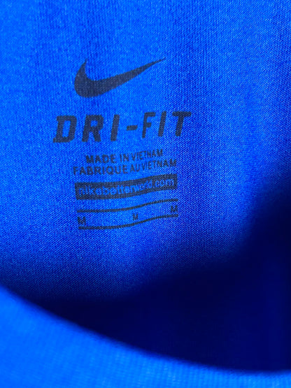 Nike Dri Fit Big Logo Blue Full Sleeves Round Neck - Medium
