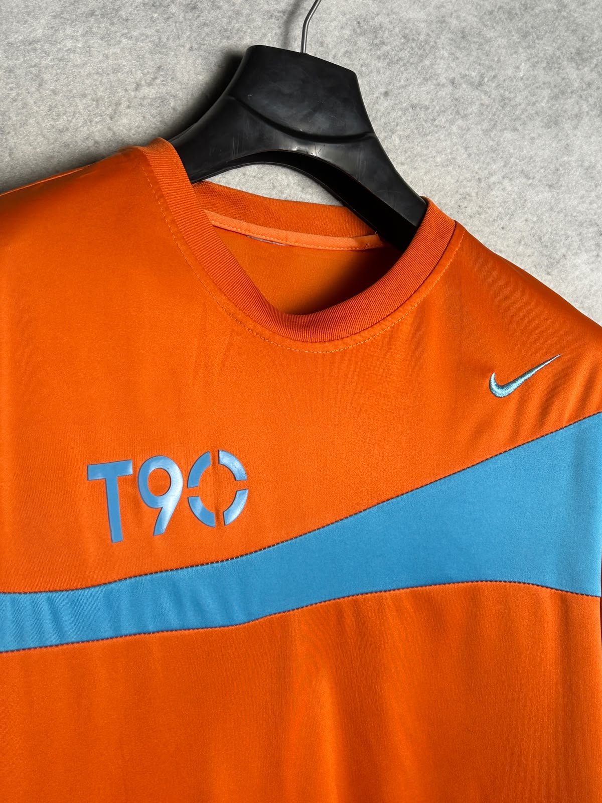 Nike Big Logo T90 Orange Round Neck - Medium
