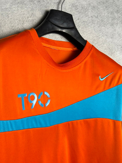 Nike Big Logo T90 Orange Round Neck - Medium