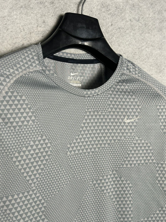 Nike Dri Fit Grey Round Neck - Medium