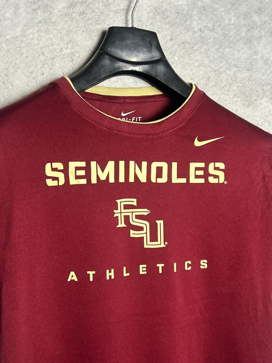 Nike Dri Fit Seminoles Athletics Red Round Neck - XL