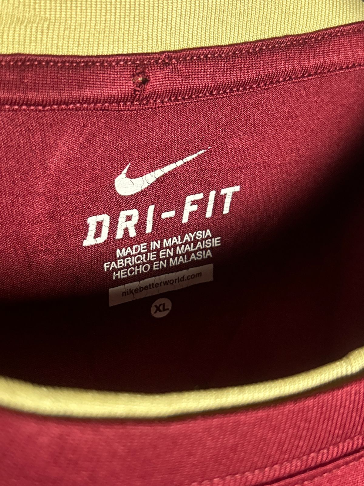 Nike Dri Fit Seminoles Athletics Red Round Neck - XL